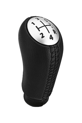 Samdoo Renault Laguna Megane 2003-2009 İçin 5 Vites Deri Vites Çubuğu Kolu, Siyah Pu Deri, Kaydırma Manuel Vites Kolu Siyah