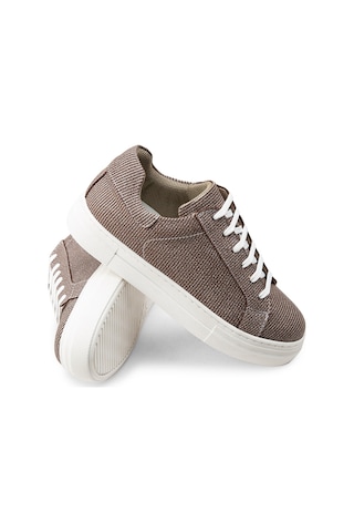 Deery Hakiki Deri Vizon Rengi Sneaker Kadın Ayakkabı - Z1681Zvznc05 Vizon