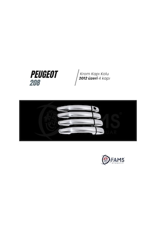 Peugeot 208 Krom Kapı Kolu 4 Kapı 2012 üzeri P.Çelik