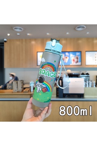 Yifomall Yeşil Uzaylı Desenli Yazlık Matara - Kayganlık Önleyici Sünger Kapaklı, Taşınabilir Kordonlu, Dayanıklı Pc Plastik İçecek Kopsu Diğer