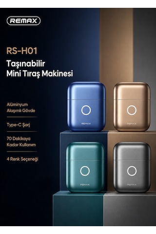 Remax Taşınabilir Şarjlı Mini Erkek Sakal Tıraş Makinesi Su Geçirmez Metal Gövde Yeşil Rs-h01 2,5 Saat