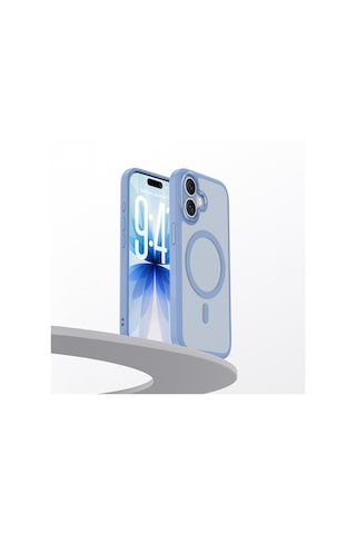 Apple Uyumlu iPhone 17 Kılıf M-safe Şarj Özellikli Benks Mist Magnetik Kapak Açık Mavi Açik Mavi