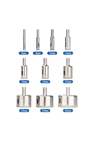 Xcan Cam Ve Seramik İçin 6-50 Mm Elmas Matkap Uç Takımı, 10 Adet 245491780