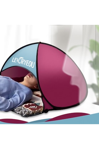 Dofolink Mavi Güneş Koruyucu Otomatik Açılır Plaj Koltuk Tent - 190t Gümüşlü Poliester, Cep Ve Telefon Bölmesi, Taşınabilir Çanta Mavi