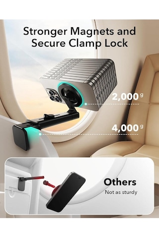 Halolock Manyetik Magsafe Telefon Tutucu Seyahat İçin Evrensel Stand Siyah