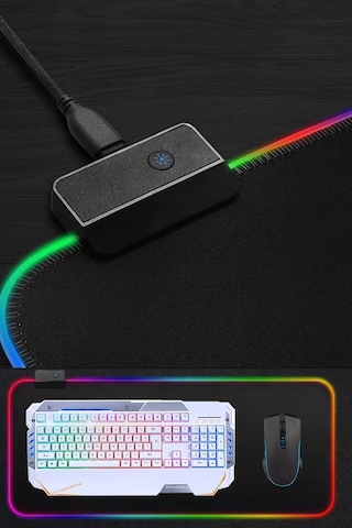 Thentech 80x30cm Rgb Ledli Mousepad Xl Boy Açılır Kapanır Işıklı Profesyonel Kullanıma Uygun Rgb Led Mousepad