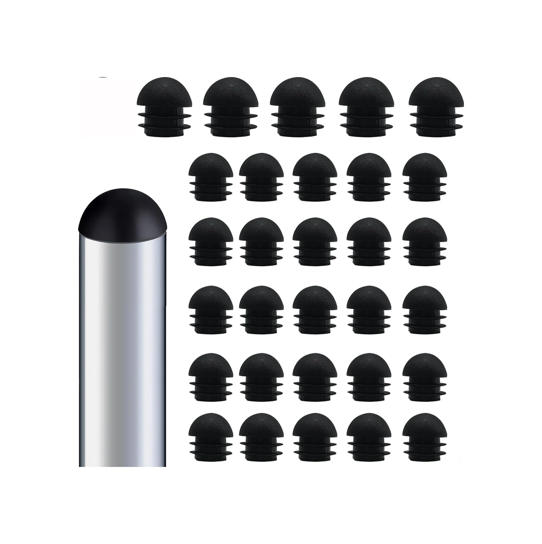 Yaleker 30 Adet 19mm Plastik Boru Ucu Kapakları - Metal Sandalyeler, Bahçe Mobilyaları İçin Kaydırma Koruyucuları