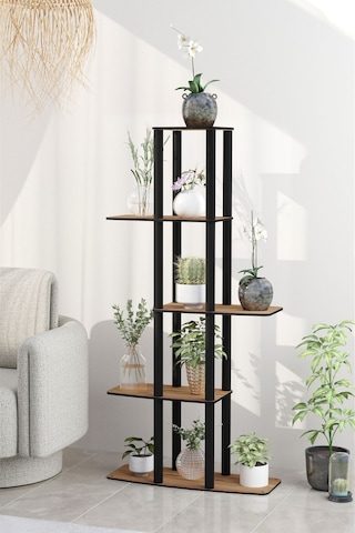 Gardenya Çok Katlı Çiçeklik Saksılık Ceviz Ceviz