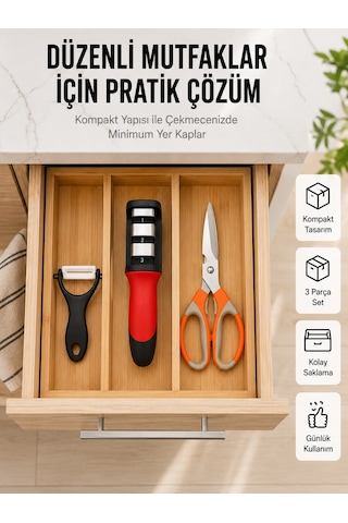 Çok Amaçlı Mutfak Makas Seti Paslanmaz Çelik Ve Ergonomik Tasarım Yeni Nesil Yeşil