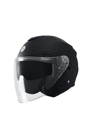 Motoanl Motosiklet Güneş Vizörlü Moto Yarım Açık Kask Siyah