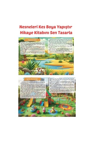Kes Boya Yapıştır Hikayeyi Sen Renklendir - Tik - Kes Yapıştır Etkinlik Kitabı