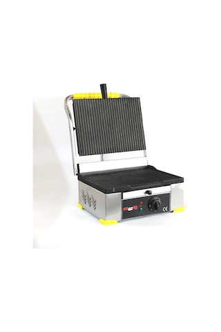 Ev Tipi 8 Dilim Elektrikli Saf Demir Döküm Tost Makinesi 30x23 - İnoks Sarı