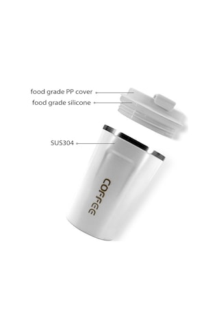 Ranyeek 510ml 304 Çelik Vakumlu Termos Bardak - Araç/ofis/kişisel Kullanım - Siyah Siyah