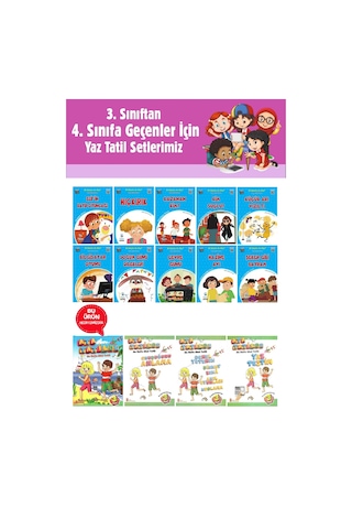 3.sınıftan 4.sınıfa Geçenler İçin Dünya Klasikleri Seti Yaz Tatil Kitabı Hediyeli