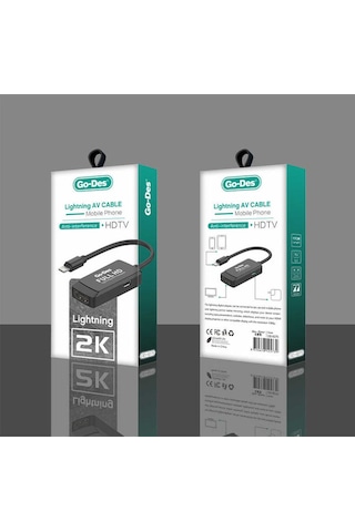 Go Des Gd-8275 Lightning Hdmı 2k Dönüştürücü Adaptör Lightning Av Kablo