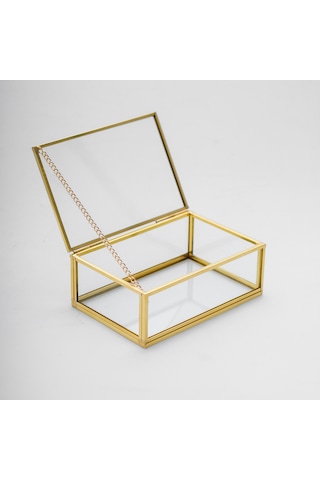 Cam Kutu Pirinç & Gold 20x10x5cm