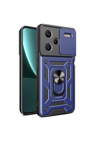 Nihcase Xiaomi Redmi Note 13 Pro Plus Kılıf Magnetik Standlı Kamera Korumalı Slide Sürgülü Cover Kapak