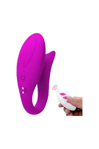 Erofoni Uzaktan Kumandalı Usb Şarjlı Su Geçirmez Çift Motorlu Teknolojik 12 Hız Titreşimli Realistik Purple Vibratör