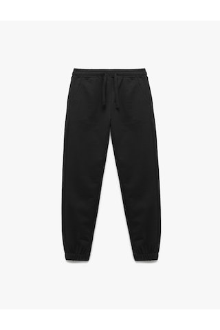 Koton Beli Lastikli Cepli Basic Jogger Eşofman Altı Siyah 7wkb40035tk