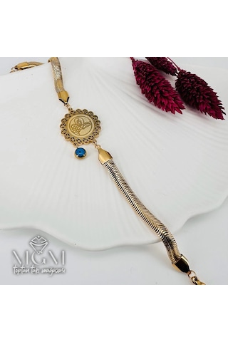 Gold Çelik Bileklikler 18,5+5 Cm Uzatma Payı - Kbl0160 Çok Renkli
