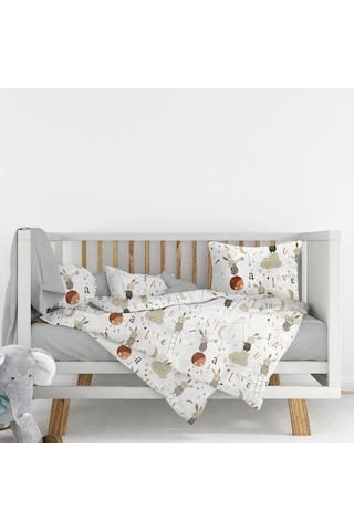 Flanel Pazen Kumaşından %100 Pamuklu Bebek Nevresim Takımı 100x150 Bej