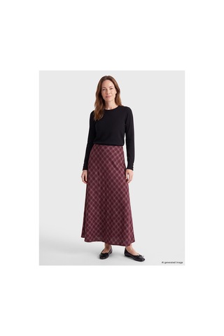 Lc Waikiki Gencc Kalitesiyle Lcw Grace Bordo Poliviskon Baklava Desenli Uzun Kadın Etek Bordo - 931404780 Bordo
