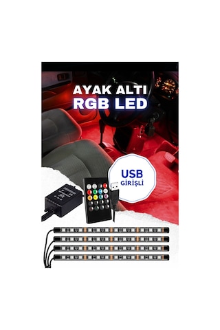 Usb Girişli Rgb Ayak Altı Led Sese Duyarlı Led Müziğe Duyarlı 12 Led