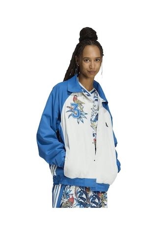 Kd2195-k Adidas X Farm Rıo Premıum Kadın Ceket Beyaz Kd2195-k Beyaz Mavi