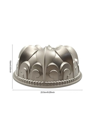 Besthome1 10 İnç Alüminyum Kek Kalıbı, Gümüş Renkli, 3d Zambak Desenli, Anti Yapışkan, Fırında Uyumlu, Tatlılar İçin Gereç Gümüş