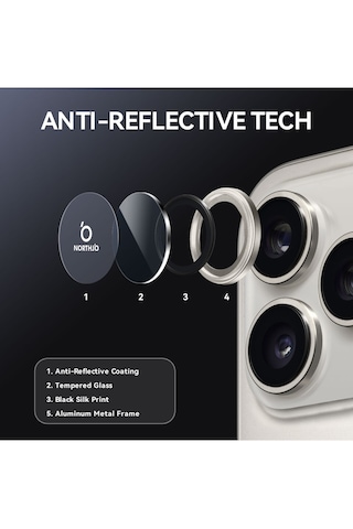 Apple Uyumlu iPhone 17 Pro Ve 17 Pro Max Metal Çerçeveli Temperli Kamera Lens Koruyucu Gümüş