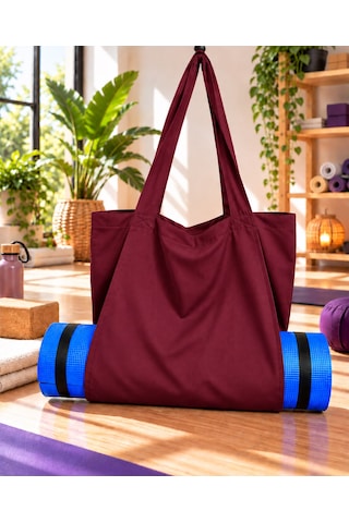 Mat Taşıma Çantası Yoga Fitness Silindir Antrenman Çantası - Çantalı Fermuarlı Mat Taşıma Çantası Bordo