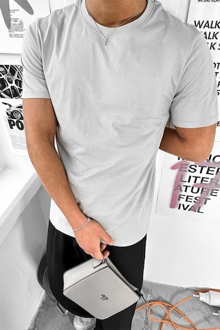 Gri Basic Premium Regular Fit Tişört Gri