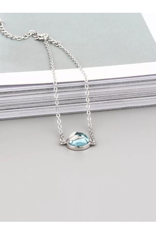 925 Ayar Gümüş Kristal Mavi Taşlı Balık Kuyruğu Bileklik Gümüş