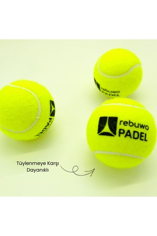 Rebuwo 3'lü Padel Topu - Profesyonel Basınçlı Performans Topu
