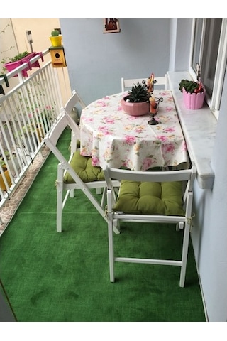 Yeşil Protokol Halı Özel Kesim Kaymaz Tabanlı Balkon Halısı (427038973)