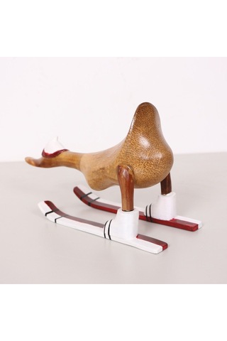 Kayakçı Ördek El Oyması Teak Gövde 30x20x12 Cm