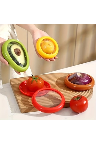 1 Adet Meyve Sebze Saklama Kabı Silikon Filmli Kapalı Mini Buzdolabı Sebze Ve Avokado Saklama Kabı. Diğer