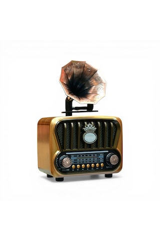 Rt-605a Gramafon Tasarım Nostaljik Radyo,bluetooth Nostalji Radyo