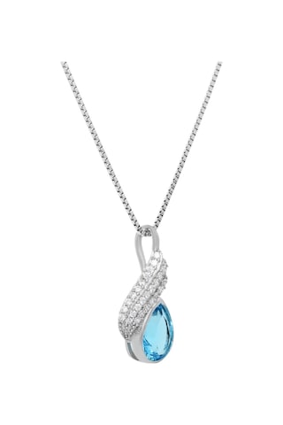 Brezza Lusso Jewelry Deniz Mavisi Damla Model Kanatlı Kadın Kolye Küpe Seti