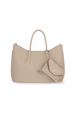 Bilik Deri Logo Detaylı Vizon Kadın El Çantası Riv 147-r Vizon