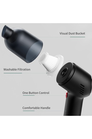 Yifomall "6000pa Güçlü Emişli Kablosuz Araç Ve Ev İçin Taşınabilir Şarjlı El Süpürgesi"