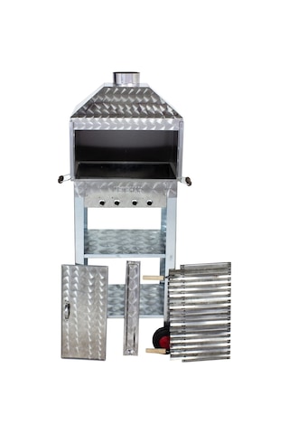 Metehan MTH-79 Davlumbazlı - Bacalı - Lama Izgaralı - Dört Tekerlekli Mangal