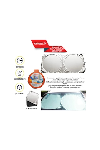 Bay Miflonlu Katlanır Oto Ön Cam Güneşliği 150x70cm Güneş Koruyucu Yazlık Araç Aksesuarı Najmaddin