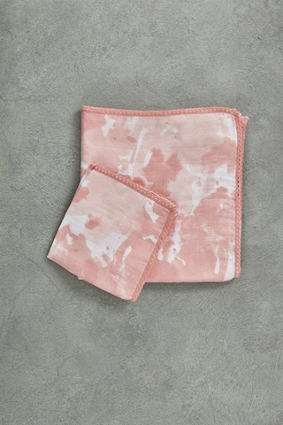 Ecocotton Rosa Kız Bebek Müslin Örtü Seti Somon 100x100 Cm Beyaz