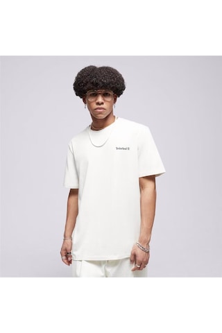 Timberland Small Linear Logo Print Tee Beyaz Erkek T-shirt-15423