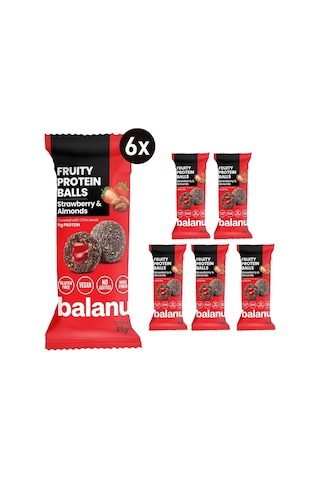 Balunu Çilek Dolgulu ve Bademli Meyveli Protein Topları 6 x 55 G