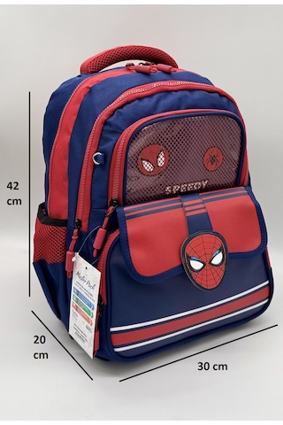 Spider Örümcek Desenli Termal Beslenmelik Ve Kalemlikli Çocuk Sırt Okul İlkokul Çantası Seti Lacivert