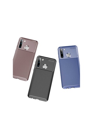 Samsung Uyumlu Galaxy A21 Kılıf Zore Negro Silikon Kapak Siyah