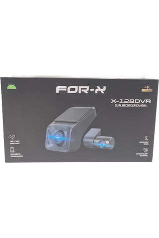 For-x 2 Kameralı 4k Araç Ön Ve Arka Kayıt Kamerası , For-x X-128dvr 4k Araç Ön Ve Arka Kamera Siyah