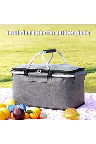 Tongxida 30l Siyah Isı Saklama Çanta - Dış Mekan Piknik, Kamp, Alışveriş İçin Su Geçirmez, Taşınabilir Depolama Sepeti, Çok Re Çok Renkli